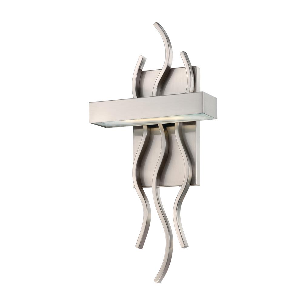 Nuvo Lighting 62/104  Wave - LED Wall Sconce with Frosted Glass in Brushed Nickel Finish
